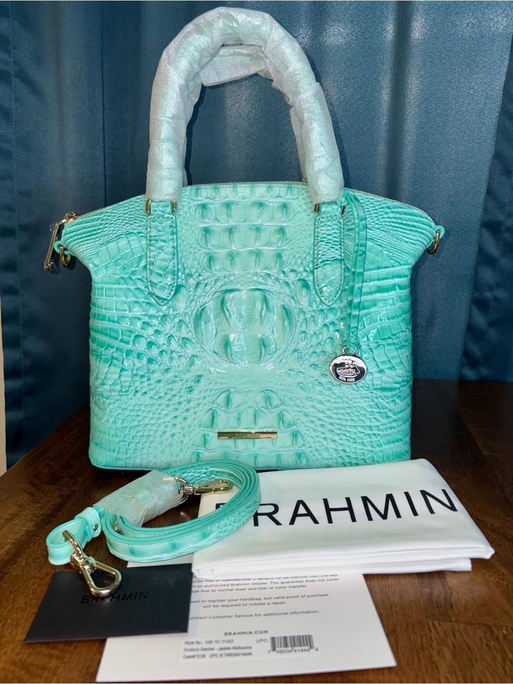 Brahmin NWT Duxbury - Jadeite - *Exclusive Design* - FRONT EYE - Cool Mint - Picture 12 of 16